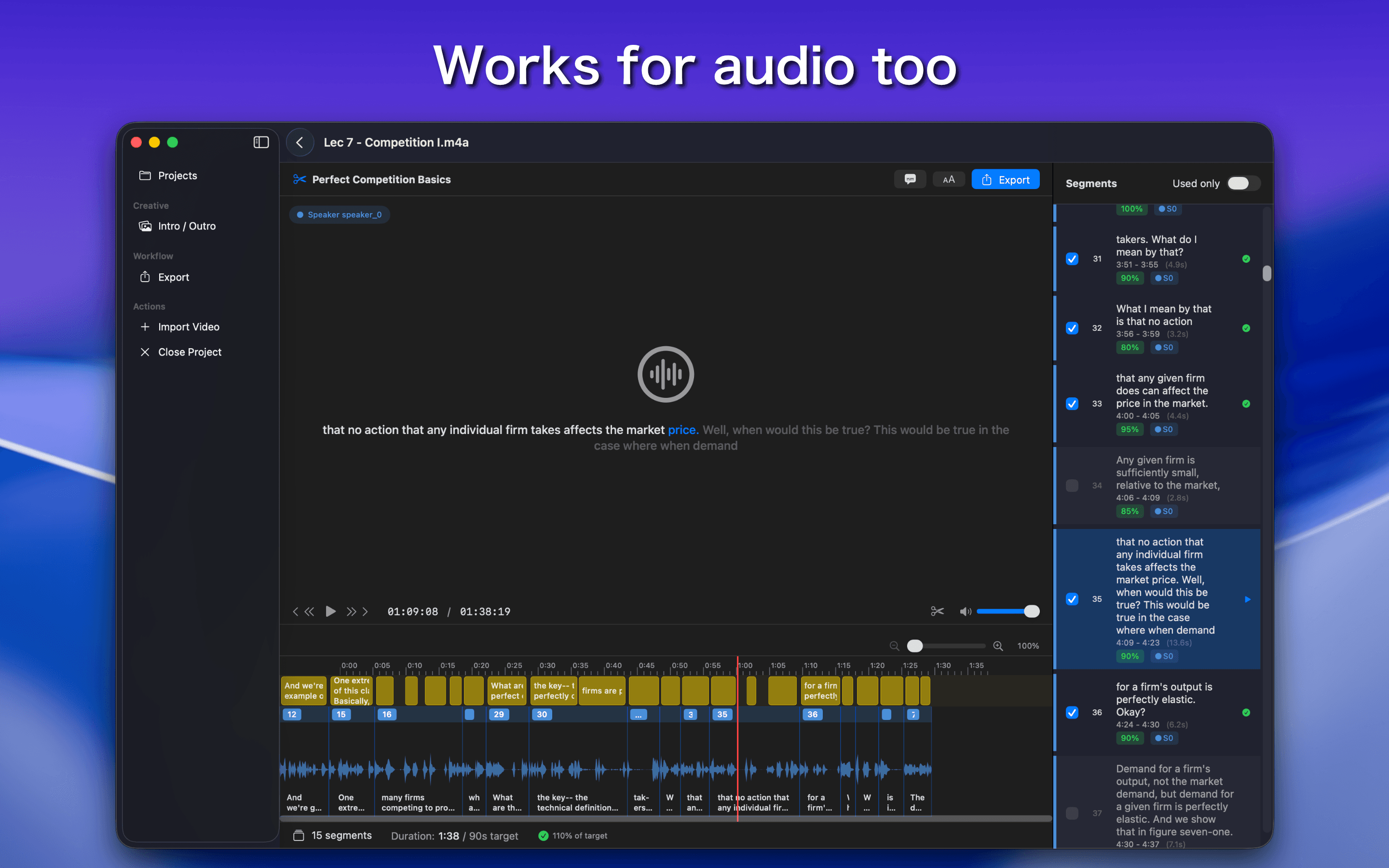 Works for audio too